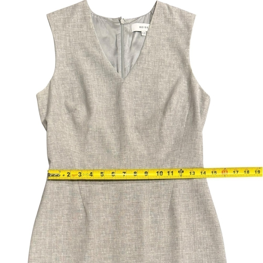 Reiss Thea Sheath Dress Tailored Gray Wool Blend Womens Size 6 - Picture 13 of 15